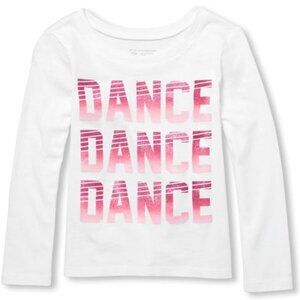 The Children's Place Toddler Girls Long Sleeve Glitter 'Dance' Graphic Tee 3T